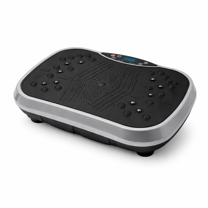 Silver vibration plate on a white background